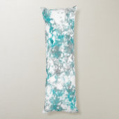 Turquoise grijze en witte marmeren textuur lichaamskussen (Achterkant (Verticaal))