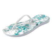 Turquoise grijze en witte marmeren textuur teenslippers (Schuin)