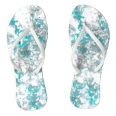 Turquoise grijze en witte marmeren textuur teenslippers (Voetbed)
