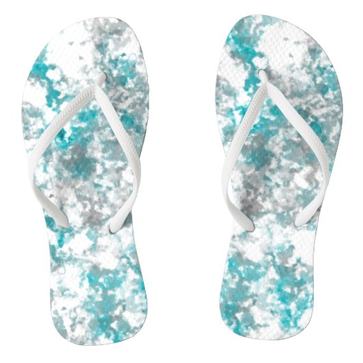 Turquoise grijze en witte marmeren textuur teenslippers (Voetbed)