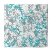 Turquoise grijze en witte marmeren textuur tegeltje (Voorkant)