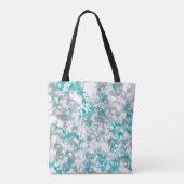Turquoise grijze en witte marmeren textuur tote bag (Achterkant)