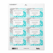 Turquoise Grijze Mama's Water Bottle Favor Etiket (Full Sheet)