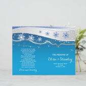 Turquoise, grijze sneeuwvlokken gevouwen trouwprog (Staand voorkant)
