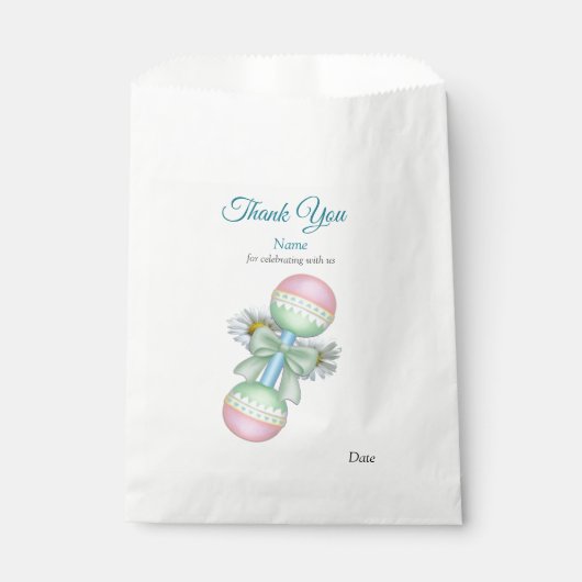 Turquoise groen blauw bedankzakje (Voorkant)