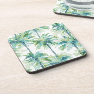 Turquoise Groen Blauwe Palmboom Bier Onderzetter