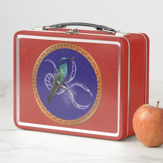 Turquoise groen en blauw met paarse kolibrie (In situ)