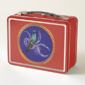 Turquoise groen en blauw met paarse kolibrie (Achterkant)