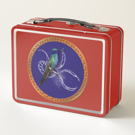 Turquoise groen en blauw met paarse kolibrie (Achterkant)