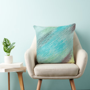 Turquoise, Groen en Mauve Marmer Abstract Kussen