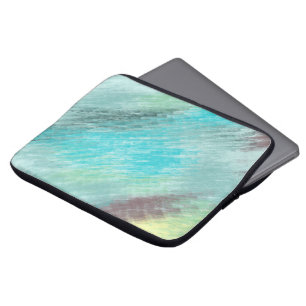 Turquoise, Groen en Mauve Marmer Abstract Laptop Sleeve