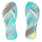 Turquoise, Groen en Mauve Marmer Abstract Teenslippers (Voetbed)