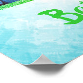 Turquoise & Groen Feestelijke Welkomstbord Poster (Hoek)