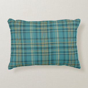 Turquoise Groen Geel Beige Schotland Streep Patroo Accent Kussen
