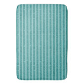 Turquoise Groen Glitter Stijl Horizontale Strepen Badmat (Voorkant Verticaal)