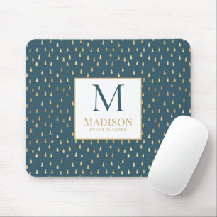 Turquoise Groen Gouden Regendruppel Modern Modieus Muismat