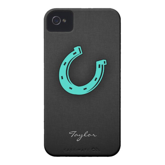 Turquoise groen Hoefijzer Case-Mate iPhone Case (Achterkant)