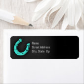 Turquoise groen Hoefijzer Etiket (Insitu)