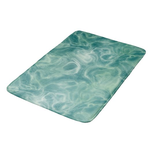 Turquoise Groen Marmer Abstract Badmat (Gekanteld)