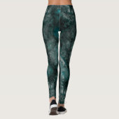 Turquoise groen Marmer Abstract Leggings (Achterkant)