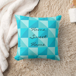 Turquoise Groen Optische Illusie Quilt patroon Kussen