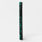 Turquoise groen polka dot patroon op zwart Case-Mate iPhone case (Achterkant/links)