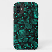 Turquoise groen polka dot patroon op zwart Case-Mate iPhone case (Achterkant)
