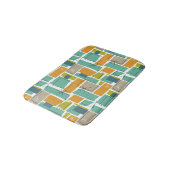 Turquoise Groen Sinaasappel Funky Squares Mid Cent Badmat (Gekanteld)