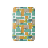 Turquoise Groen Sinaasappel Funky Squares Mid Cent Badmat (Voorkant Verticaal)