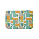 Turquoise Groen Sinaasappel Funky Squares Mid Cent Badmat (Voorkant)