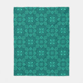 Turquoise, groen, versierend fleece deken (Voorkant)