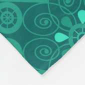 Turquoise, groen, versierend fleece deken (Hoek)