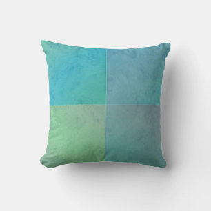 Turquoise Groen Watercolor Geometrisch Patroon Kun Kussen