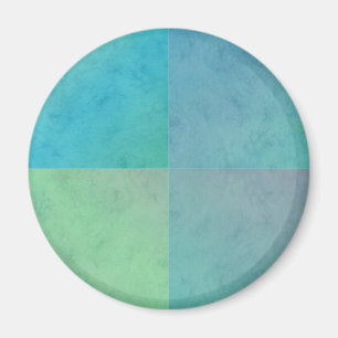 Turquoise Groen Watercolor Geometrisch Patroon Kun Magneet