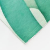 Turquoise Groen Witte Tropische Bladeren Fleece Deken (Hoek)