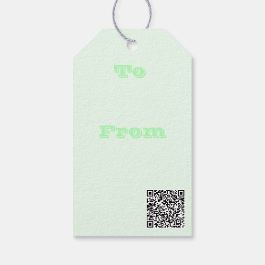 Turquoise Groen Zacht Bord Wit Pastel Effen Kleur Cadeaulabel (Achterkant)