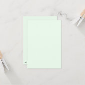 Turquoise Groen Zacht Bord Wit Pastel Effen Kleur Kaart (Voorkant / Achterkant in situ)