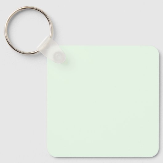 Turquoise Groen Zacht Bord Wit Pastel Effen Kleur Sleutelhanger (Voorkant)