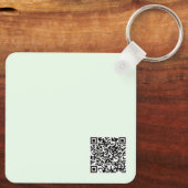 Turquoise Groen Zacht Bord Wit Pastel Effen Kleur Sleutelhanger (Achterkant)