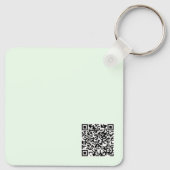 Turquoise Groen Zacht Bord Wit Pastel Effen Kleur Sleutelhanger (Achterkant)