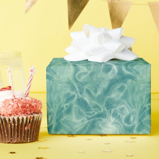 Turquoise Groene Abstract Cadeaupapier (Verjaardagsfeest)