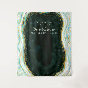 Turquoise Groene Agate Bruiloftsshower Foto Prop A Wandkleed