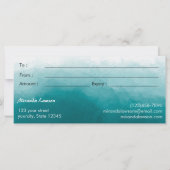 Turquoise groene aquarel achtergrond Cadeaubon (Achterkant)