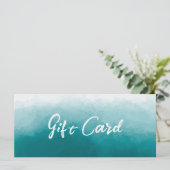 Turquoise groene aquarel achtergrond Cadeaubon (Staand voorkant)