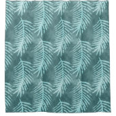 Turquoise groene aquarel tropisch blad douchegordijn (Voorkant)