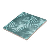 Turquoise groene aquarel tropisch blad tegeltje (Zijkant)