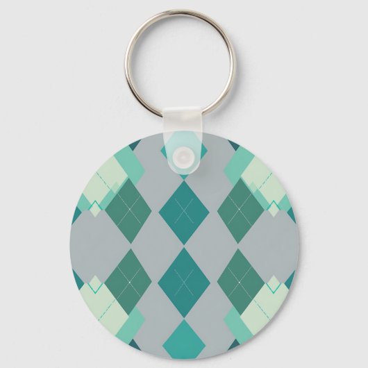 Turquoise groene argyle diamant patroon sleutelhanger (Voorkant)
