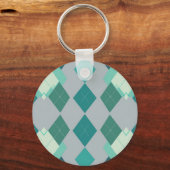 Turquoise groene argyle diamant patroon sleutelhanger (Achterkant)