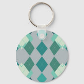 Turquoise groene argyle diamant patroon sleutelhanger (Achterkant)