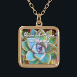 Turquoise groene cactus bloeien waar geplant citaa goud vergulden ketting<br><div class="desc">Ik hou altijd van cactussen, die gedijen in de zwaarste omstandigheden en je laten schrikken met hun schoonheid. Volg hun voorsprong en "bloei waar je bent geplant", wanneer je deze prachtige charme ketting close-up foto van een munt groen en turquoise, bloeiende cactus draag. Dit ketting is er in kleine, middelgrote...</div>